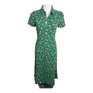 Reformation Green Floral Midi Dress